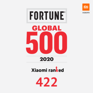 Xiaomi rankad på 422a plats på Fortune Global 500-listan för 2020 3
