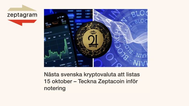 Zeptacoin kommer noteras på kryptobörsen BitMart den 15 oktober