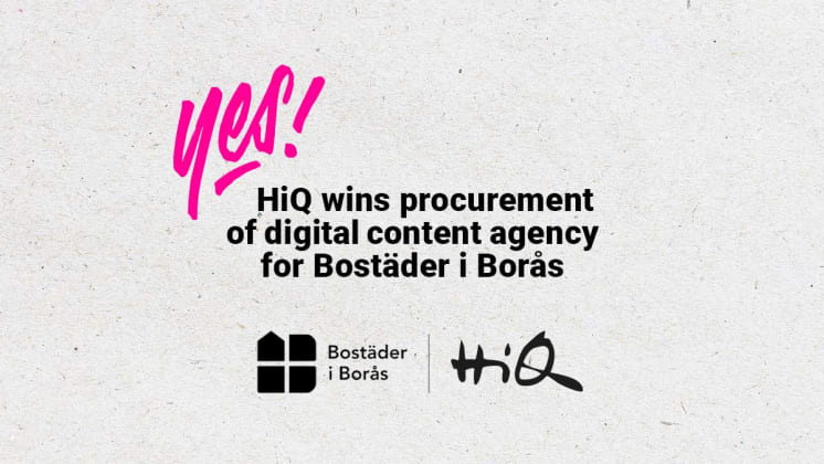 HiQ vinner Bostäder i Borås upphandling av digital innehållsmarknadsföringsbyrå